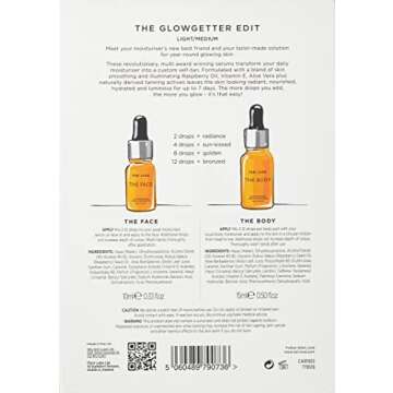 TAN-LUXE Glow Getter Kit - The Face, 10ml, and The Body, 15ml, Illuminating Self-Tan Drops - Light/Medium - Cruelty Free & Vegan