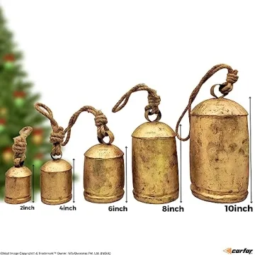 Carfar Vintage Rustic Style Hanging Cow Bells Set