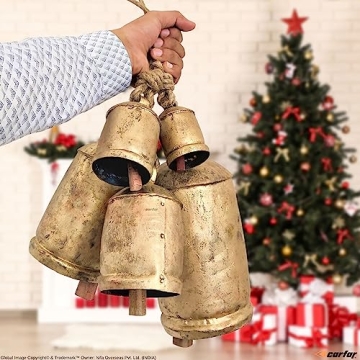 Carfar Vintage Rustic Style Hanging Cow Bells Set
