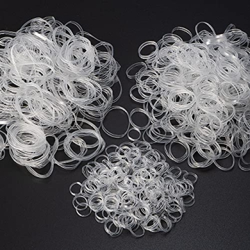 Minihope Mini Rubber Bands Soft Elastic Bands Clear Polyband Elastics 1000 Count for Women Kids Brai...