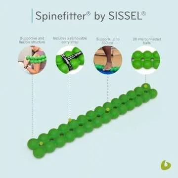 Spinefitter by Sissel, Back Stretcher for Lower-Back Pain Relief, Back-Cracking Device, Back Cracker, Upper- and Lower-Back Stretcher, Back Decompression Device, Lumbar Stretcher, Green