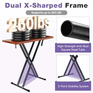 Minewill Heavy Duty Adjustable Keyboard Stand for Musicians