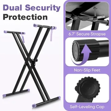 Minewill Heavy Duty Adjustable Keyboard Stand for Musicians