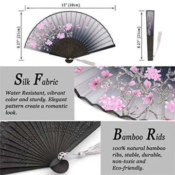 Zolee Small Folding Hand Fans - Vintage Style for Events