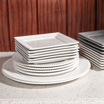 Elegant White Square Appetizer Plates Set of 6