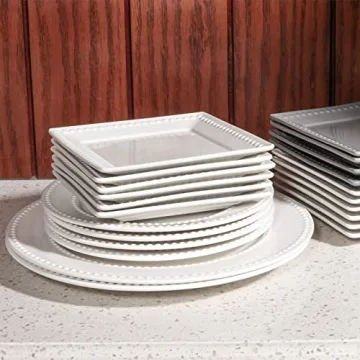 Elegant White Square Appetizer Plates Set of 6