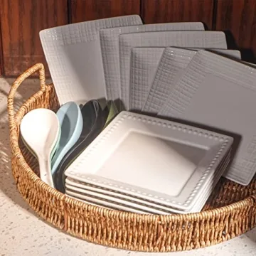 Elegant White Square Appetizer Plates Set of 6