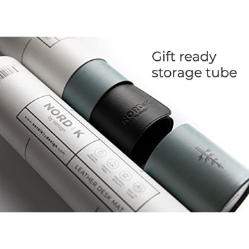 Nordik Leather Desk Mat Cable Organizer - Premium Black 35x17