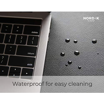 Nordik Leather Desk Mat Cable Organizer - Premium Black 35x17