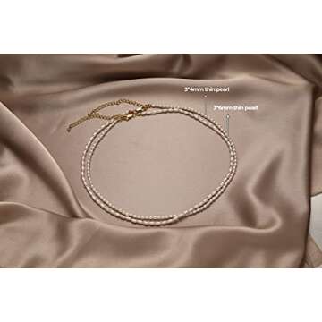 Round White Simulated Shell Pearl Necklace Strand | Pearl Choker Necklace | Jewelry for Women Mother