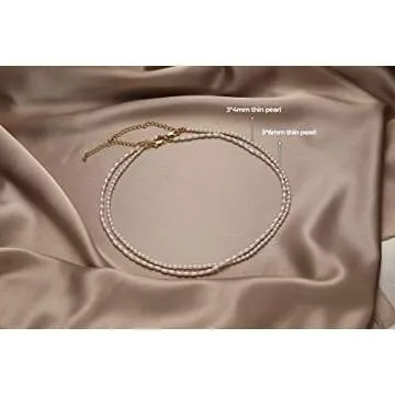 Round White Simulated Shell Pearl Necklace Strand | Pearl Choker Necklace | Jewelry for Women Mother