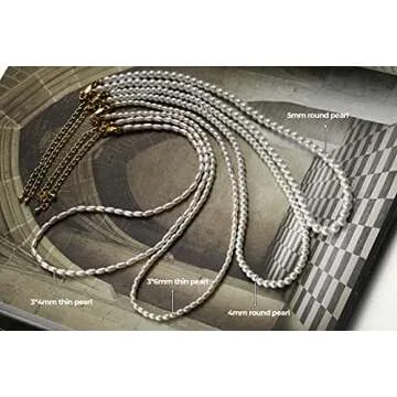 Round White Simulated Shell Pearl Necklace Strand | Pearl Choker Necklace | Jewelry for Women Mother