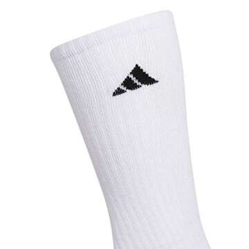 adidas Men's Athletic 6-Pack, Cushioned Crew Socks with Arch Compression for a Secure Fit, White/Alumina Beige/Carbon Grey, Large
