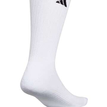 adidas Men's Athletic 6-Pack, Cushioned Crew Socks with Arch Compression for a Secure Fit, White/Alumina Beige/Carbon Grey, Large