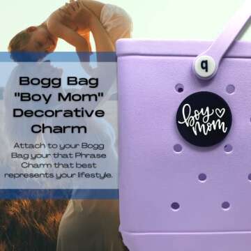 FRESHe BOGLETS - Boy Mom Charm Compatible with Bogg Bags - Decorative Charm Accessories for Customiz...
