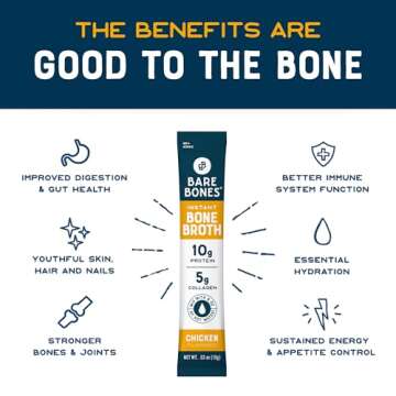 Bare Bones Chicken Instant Bone Broth Mix - Savory and Nourishing