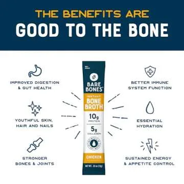 Bare Bones Chicken Instant Bone Broth Mix - Savory and Nourishing