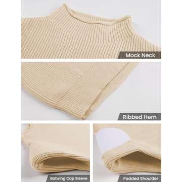 Ameliever Women's High Neck Knit Sweater Vest Sleeveless Ribbed Pullover Tank Tops