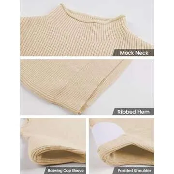 Ameliever Women's High Neck Knit Sweater Vest Sleeveless Ribbed Pullover Tank Tops