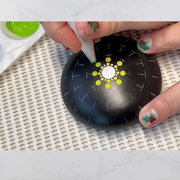 Silicone Mold for Making Stones with Dome Template - Design #3 by Happy Dotting Company - Round and Smooth for Dotting Rocks and Mandala Art DIY Crafts Painting Drawing - Gypsum and Cement Casting