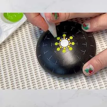 Silicone Mold for Making Stones with Dome Template - Design #3 by Happy Dotting Company - Round and Smooth for Dotting Rocks and Mandala Art DIY Crafts Painting Drawing - Gypsum and Cement Casting