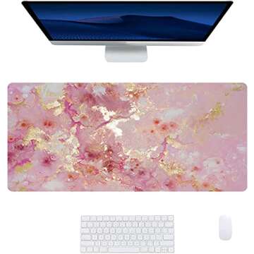 Loveon Large Mouse Pad,Cute Extended Gaming Desk Decor Pad,Office Desk Mat,PU Leather Waterproof Mou...