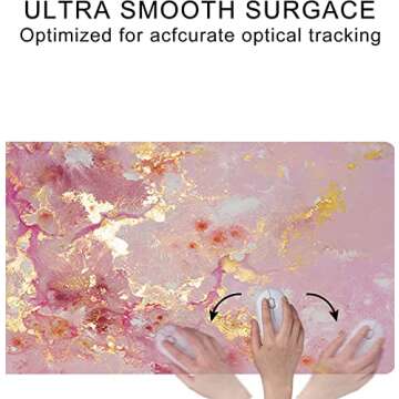 Loveon Large Mouse Pad,Cute Extended Gaming Desk Decor Pad,Office Desk Mat,PU Leather Waterproof Mousepad,Computer PC Laptop Pads for School Office Home and Game,31.5" x 15.7"-Rose Golden Marble