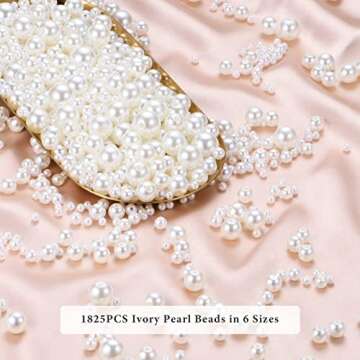 AceFun 1825pcs Pearl Beads for Jewelry Making Pearls for Crafts with Hole Faux Pearls 6 Sizes Mixed ...