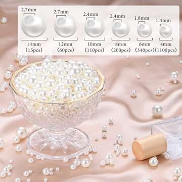 AceFun 1825pcs Pearl Beads for Jewelry Crafting