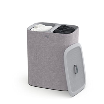 Joseph Joseph Tota 90-liter Laundry Hamper - Easy-Care Dual Compartment with Lid and Removable Bags