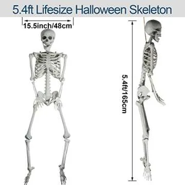 AOFOX 5.4ft Halloween Human Skeletons Full Body Decoration