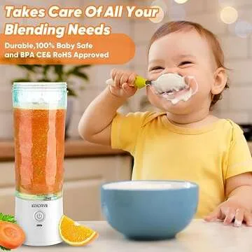 AXNCVFVR Portable Blender for Shakes and Smoothies 20oz USB-C Rechargeable Personal Size High Speed ...