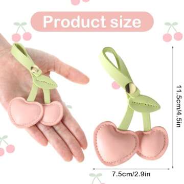Andibro Cherry Bag Charm - Cute PU Cherry Key Charms