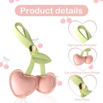 Andibro Cherry Bag Charm - Cute PU Cherry Key Charms
