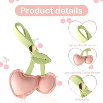 Andibro Cherry Bag Charm - Cute PU Cherry Key Charms