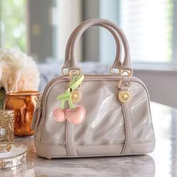 Andibro Cherry Bag Charm - Cute PU Cherry Key Charms