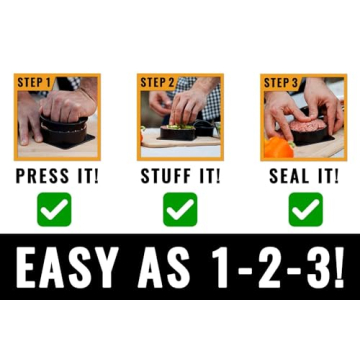 Grillaholics Stuffed Burger Press and Recipe eBook - Extended Warranty - Burger Stuffer & Hamburger Patty Maker - The Perfect Grilling Gift & Stocking Stuffer