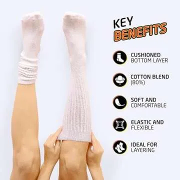 HOT FEET Women’s Slouch Socks 2-Pack Stylish Comfort