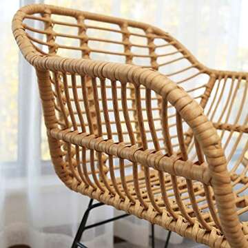 Three Sets of Balcony Tables and Chairs, Rattan Leisure Chairs, Small Tea Table Combination, Outdoor Terrace Tables and Chairs in Nordic Courtyard