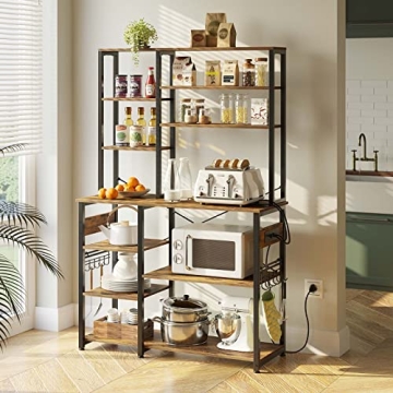 Rolanstar Baker's Rack 60.9" with Power Outlet & Hooks