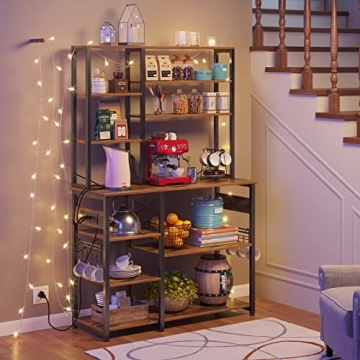 Rolanstar Baker's Rack 60.9" with Power Outlet & Hooks