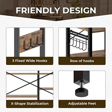 Rolanstar Baker's Rack 60.9" with Power Outlet & Hooks