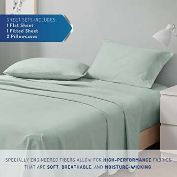 DEGREES OF COMFORT Coolmax Cooling Sheets | Queen Size Bed Sheet Set for Hot Sleepers | Soft Fabric ...