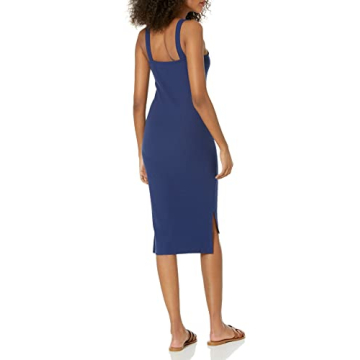 The Drop Amelia Strappy Midi Tank Dress - Luxe Ribbed Style