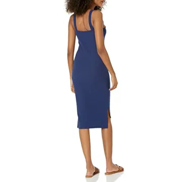 The Drop Amelia Strappy Midi Tank Dress - Luxe Ribbed Style