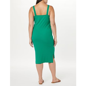 The Drop Amelia Strappy Midi Tank Dress - Luxe Ribbed Style