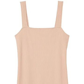 The Drop Amelia Strappy Midi Tank Dress - Luxe Ribbed Style