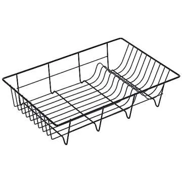 Sweet Home Collection Dish Drainer Drain Board and Utensil Holder Simple Easy to Use, 19" x 12" x 5", Black