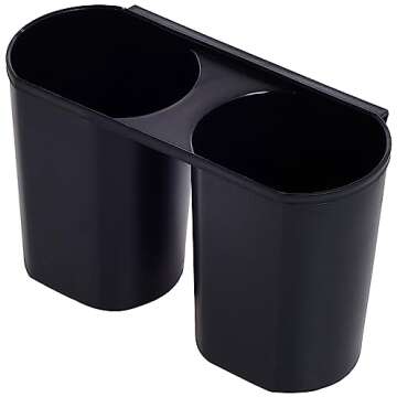 Sweet Home Collection Dish Drainer Drain Board and Utensil Holder Simple Easy to Use, 19" x 12" x 5", Black