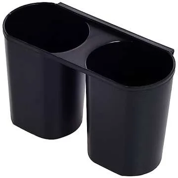 Sweet Home Collection Dish Drainer Drain Board and Utensil Holder Simple Easy to Use, 19" x 12" x 5", Black